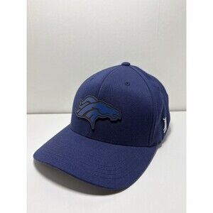 Branded Bills Denver Broncos Premium Elite Hat Curved Fit Flexfit Cap Navy Blue